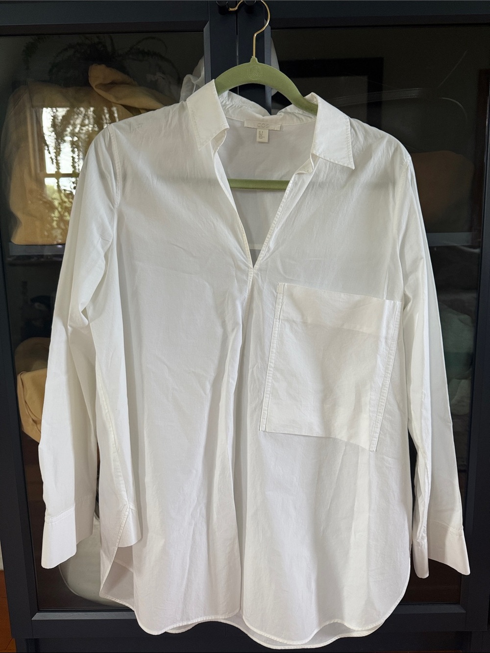 COS Classic White Cotton Popover Shirt